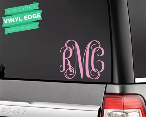 Monogram Car Decal Car Window Decal Monogram Decal