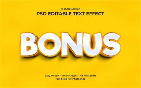 Premium PSD Editable Bonus Text Effect Modern 3d Creative And Minimal