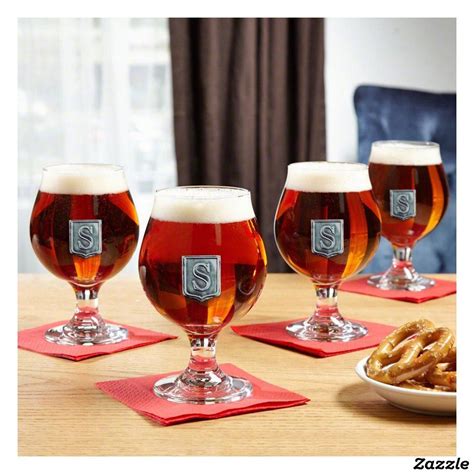 Set Of Embossed Regal Crest Snifter Beer Glasses Beer Tasting Glasses