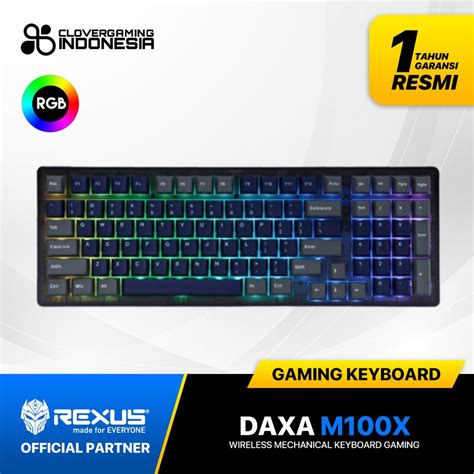 Jual Rexus Daxa M100X Ultimate Wireless RGB Mechanical Keyboard