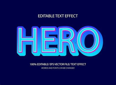 Premium Vector Hero 3d Editable Text Effect Template