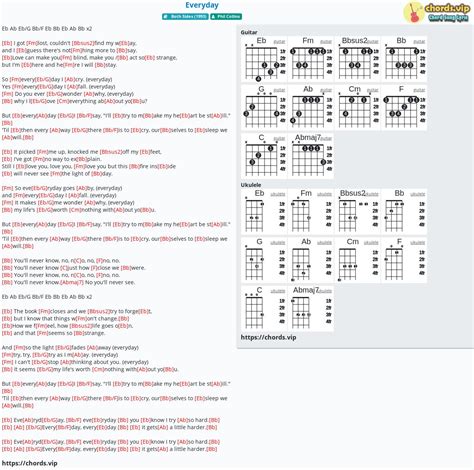 Chord: Everyday - tab, song lyric, sheet, guitar, ukulele | chords.vip
