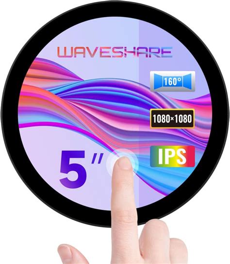 Waveshare 5inch HDMI Round Capacitive Touch Screen 1080x1080 Pixels