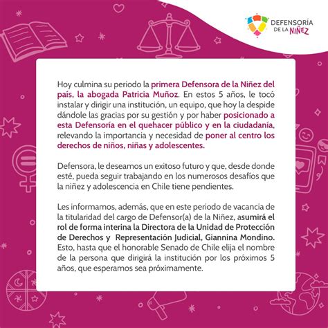 Defensor A De La Ni Ez On Twitter Aviso Hoy Culmina Su Periodo La