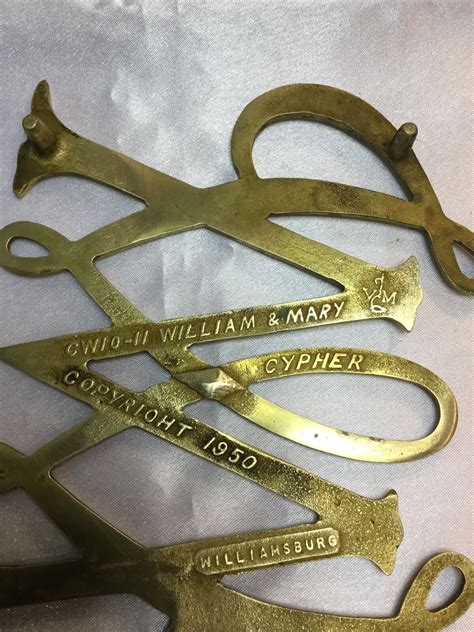 Vintage William Mary Brass Trivet Footed Hot Plate Williamsburg