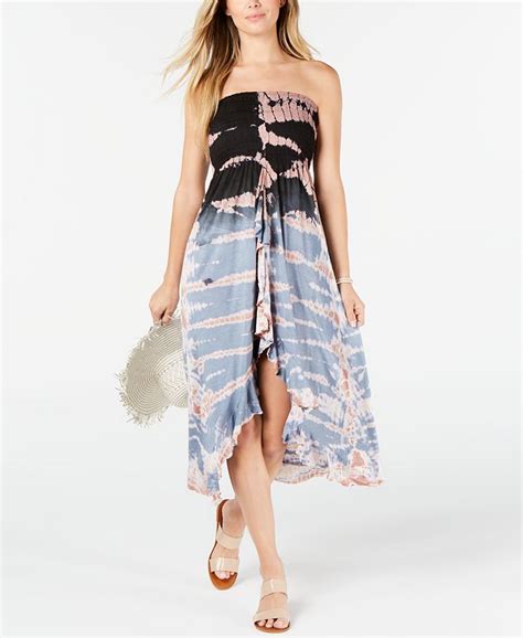 Raviya Tie Dye Strapless Ruffled Cover Up Dress Macys