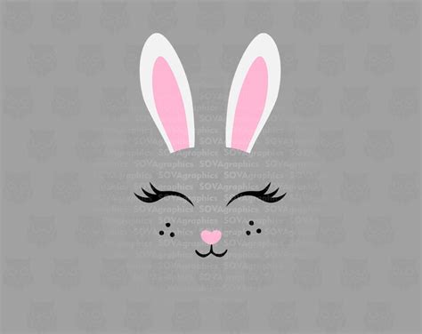 Svg de lapin lapin Face svg svg de Pâques monogramme svg Etsy