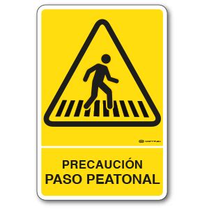 Precaución Paso Peatonal 30 x 45 cm metramtx