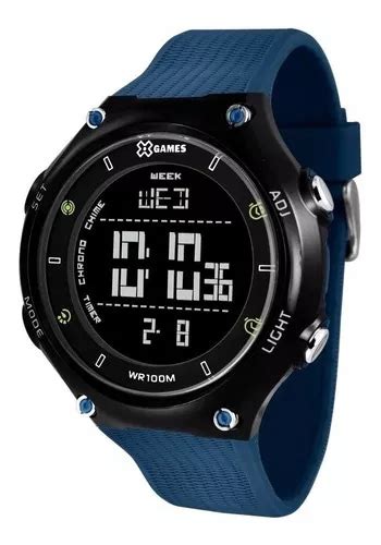 Reloj Digital X Games Xmppd Pxdx Para Hombre Color De Fondo Azul Y