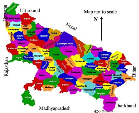 Map of Uttar Pradesh Districts