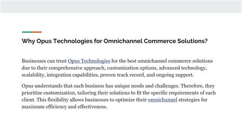 Ppt Opus Technologies Omnichannel Commerce Solutions Powerpoint