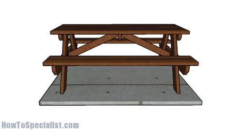 6' Picnic Table Plans | HowToSpecialist - How to Build, Step by Step DIY Plans