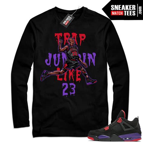 Retro 4 Raptors Long Sleeve Tee Air Jordan 4 Sneaker Match Tees