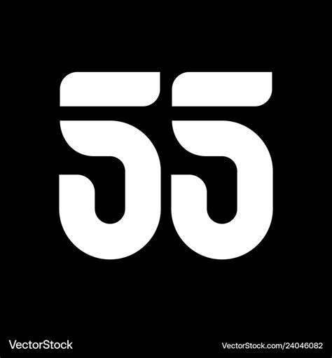 55 fifty five number logo icon sign Royalty Free Vector