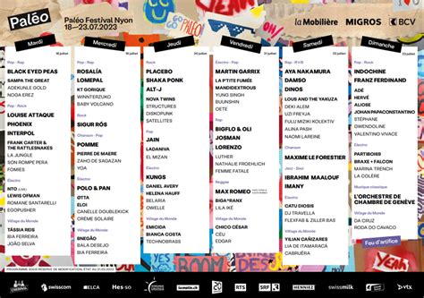 Paléo Festival 2023 La programmation complète Mag Feminin ch