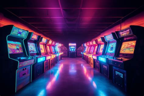 Premium Photo 80s Arcade Game Themed Background 80s Retro Nostalgic