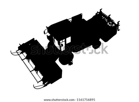 Silhouette Combine Harvester Vector Stock Vector Royalty Free