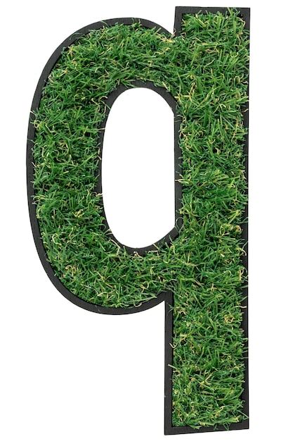 Free Photo Letter Q Made Of Green Grass Isolated On White