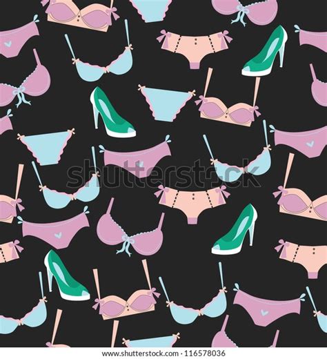 Lingerie Seamless Pattern Vector Illustration Stock Vector Royalty