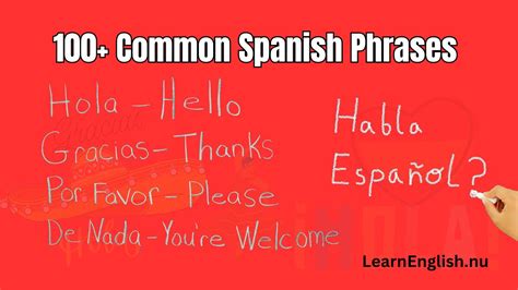 100 Basic Spanish Words And Phrases For Beginners Learn Spanish