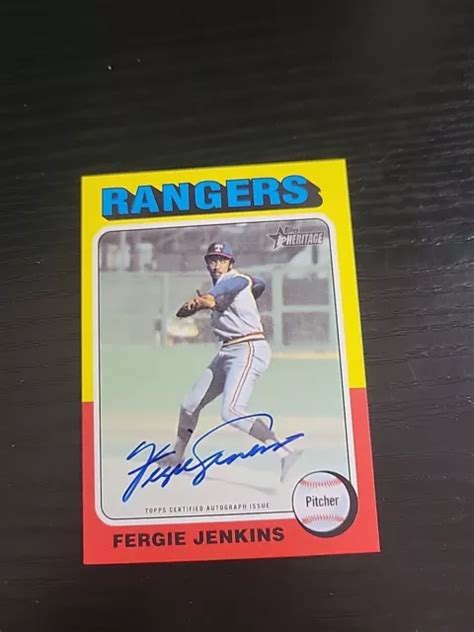 Topps Heritage Real One Autographe Fergie Jenkins Texas Rangers