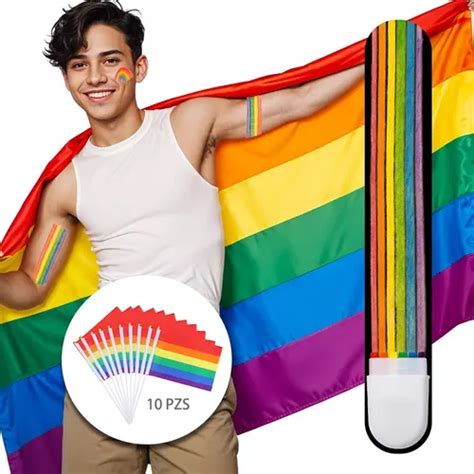 Bandera Satinada Lgbt Gis Arcoíris Pride Marcha Gay 150x90 MercadoLibre