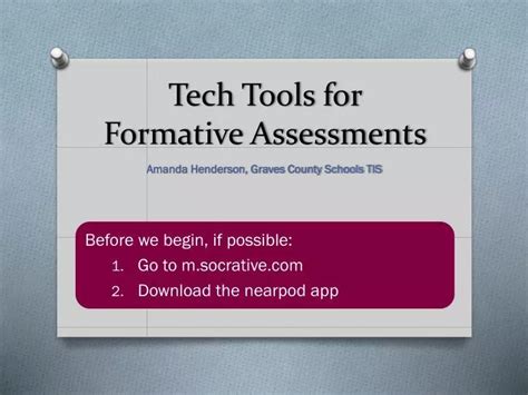 Ppt Tech Tools For Formative Assessments Powerpoint Presentation