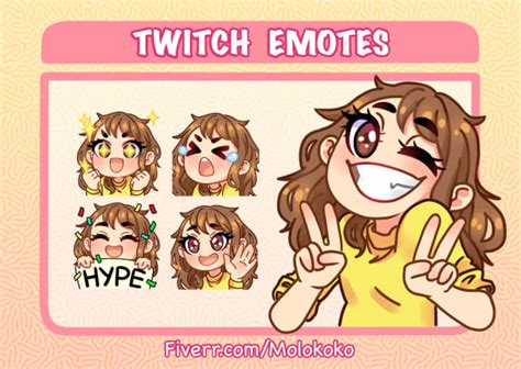 Create Cute Anime Chibi Twitch Emotes For You By Molokoko Fiverr