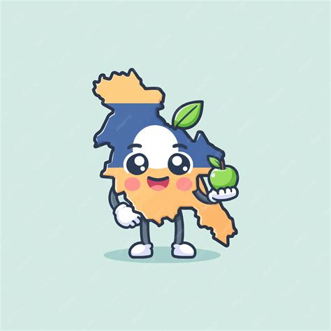 Cute Laos map cartoon vector icon illustration Animal Holiday Icon