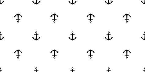 Anchor Seamless Pattern Vector Boat Helm Pirate Nautical Maritime