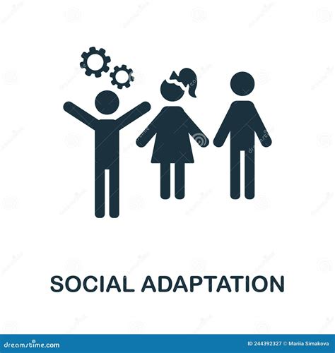 Icono De Adaptación Social Icono De Adaptación Social Simple Monocromo