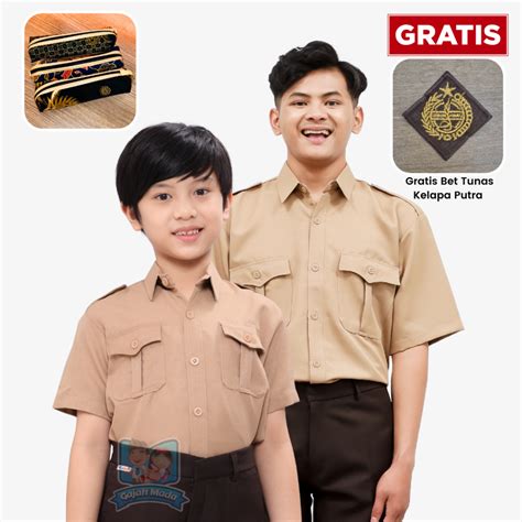 jual baju pramuka penggalang laki laki perempuan cowok cewek putra