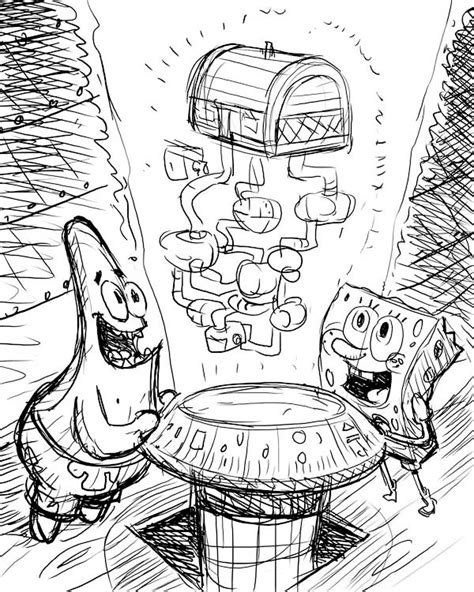 Spongebob At The Krusty Krab Coloring Pages