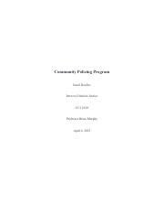 Community Policing Program Ccj Paper Pdf Community Policing