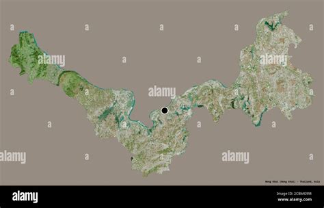 Shape Of Nong Khai Province Of Thailand With Its Capital Isolated On