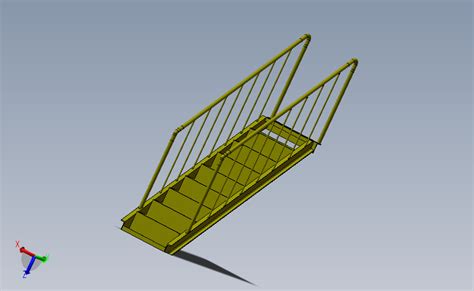 钢梯solidworks 2014模型图纸下载 懒石网