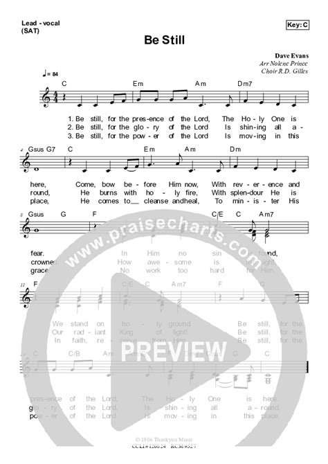 Be Still Sheet Music Pdf Dennis Prince Nolene Prince Praisecharts