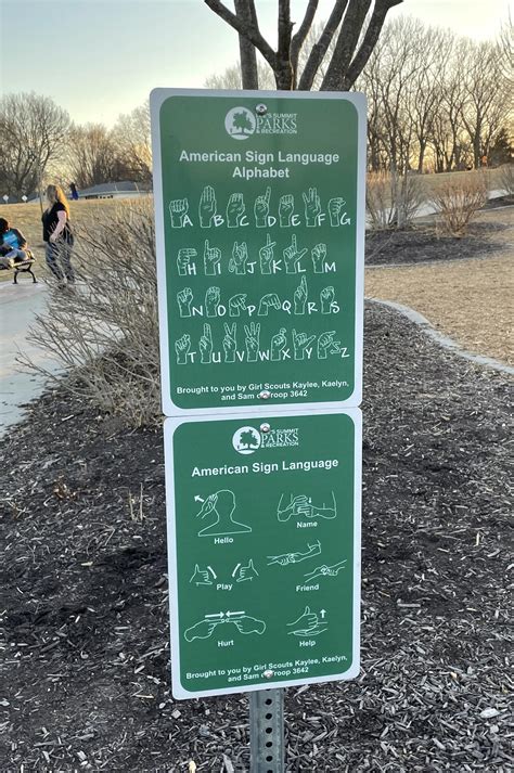 This sign at my park teaching ASL signs for the playground : r ...