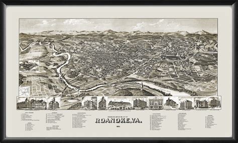 Roanoke VA 1891 | Vintage City Maps