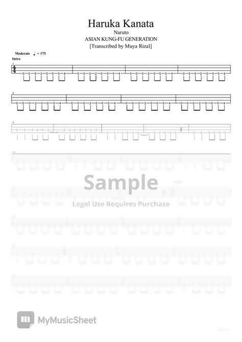 ASIAN KUNG FU GENERATION Haruka Kanata Bass TAB Sheets By Muya