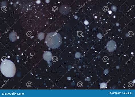 Snowfall at night stock image. Image of snowflakes, weather - 65508393