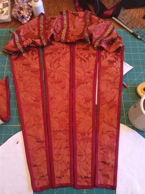 16th Century Italian Renaissance Gown Progress Shot Of The Paned