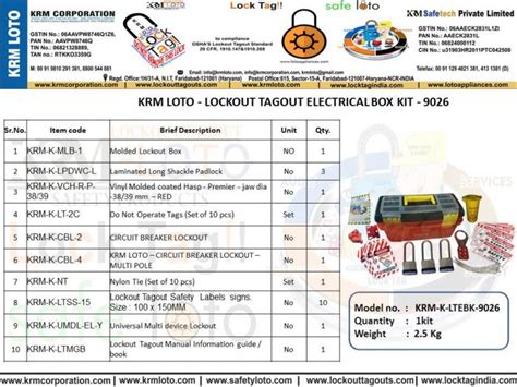 Krm Loto Lockout Tagout Electrical Box Kit 9026 42 Off