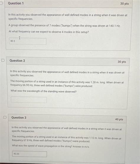 Solved Question 1 30 Pts In This Activity You Observed The