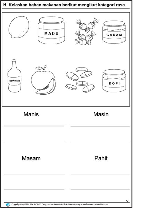 Lembaran Kerja Sains Tahun 1 Latihan Sains Tahun 1 Unit Deria Manus Nbkomputer