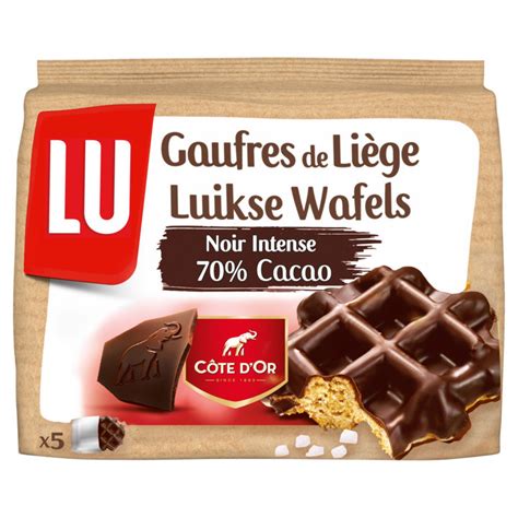 Lu luikse wafels met côte d or chocolade 5 stuks 260g aanbieding bij Jumbo