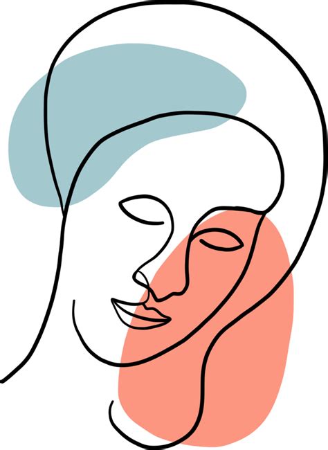 Abstract Woman Face Continuous Freehand Drawing 13643927 PNG