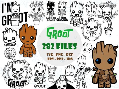 Groot SVG Bundle Baby Groot Svg I Am Groot Svg Groot PNG Groot