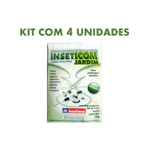 Inseticom Jardim Sachê 25g Insetimax Kit 4 unidades AGROCAC