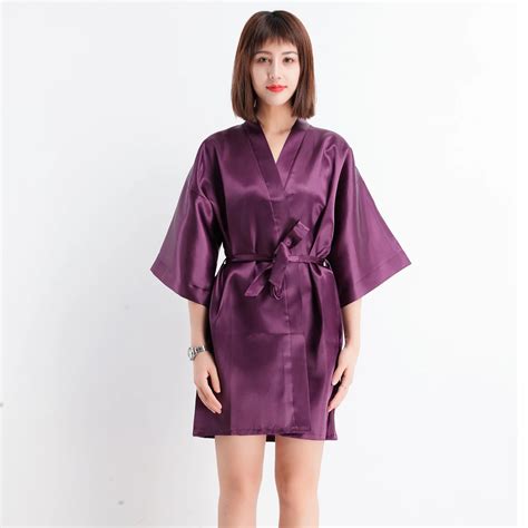 Chinese Female Bride Bridesmaid Wedding Robe Rayon Satin Women Kimono